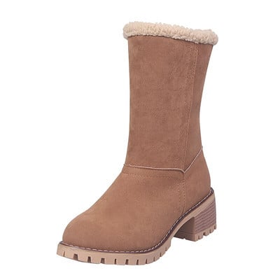 Sieviešu apavi Sniega zābaki Sieviešu ziemas apavi Mode Flock Silti zābaki Puszābaki Īsi zābaki Āra Slip On Botas