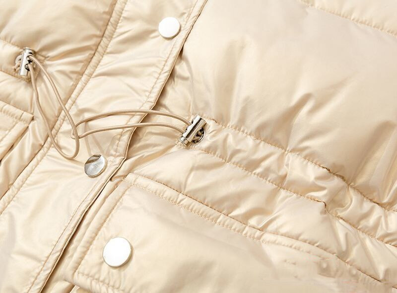 Ar kapuci spīdīga kokvilnas rāvējslēdzēja veste sieviešu matēta melna liela kabata bezpiedurknēm jaka ziemas pavasara polsterēta veste