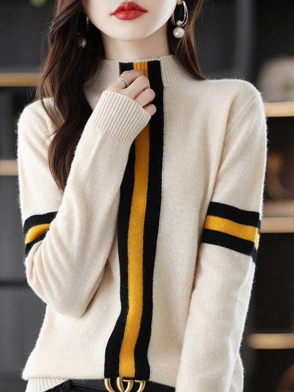 Φθινοπωρινό Πλεκτό Πλεκτό Πουκάμισο με Γιακά V Φθινόπωρο Γυναικείο φαρδύ μακρυμάνικο πουλόβερ σε στυλ μόδας Commuter