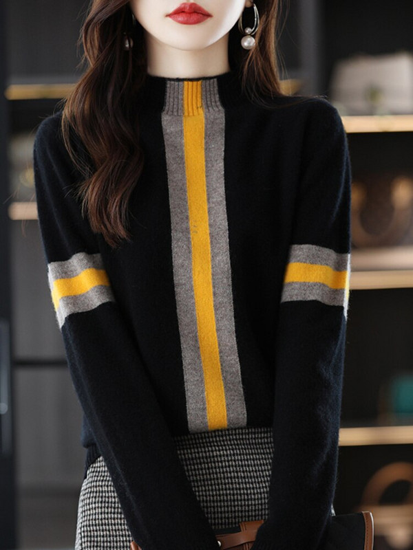 Φθινοπωρινό Πλεκτό Πλεκτό Πουκάμισο με Γιακά V Φθινόπωρο Γυναικείο φαρδύ μακρυμάνικο πουλόβερ σε στυλ μόδας Commuter