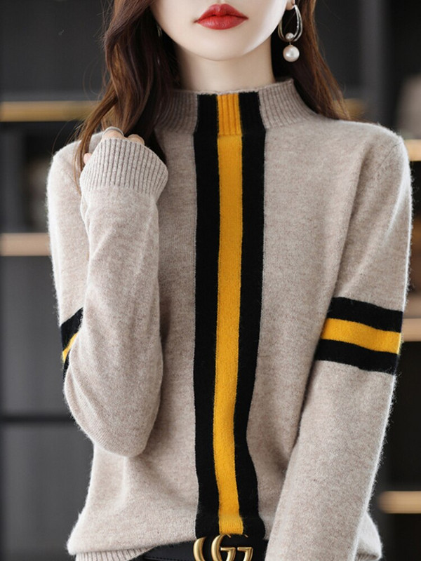 Φθινοπωρινό Πλεκτό Πλεκτό Πουκάμισο με Γιακά V Φθινόπωρο Γυναικείο φαρδύ μακρυμάνικο πουλόβερ σε στυλ μόδας Commuter