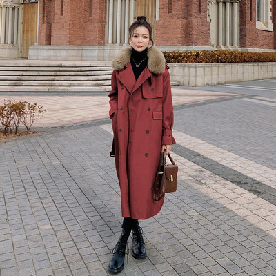 Thicken Parker vjetrovka Zimska jakna i kaput Ženska korejska gornja odjeća podstavljena pamukom Dugi široki kaput s vunenom postavom 2022. Novo