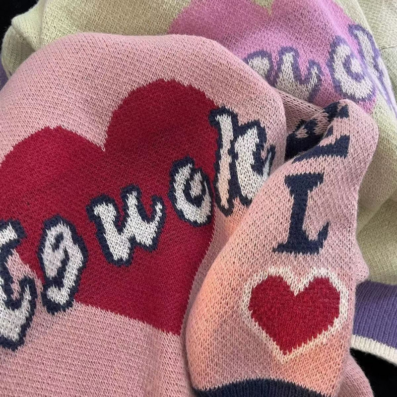 Y2k Μοτίβο καρδιάς Γυναικείο πουλόβερ χειμώνας 2022 Νεράιδα grunge Φορέστε χαλαρά κορυφαία πουλόβερ κορεατικής μόδας Γυναικεία μακρυμάνικα πουλόβερ