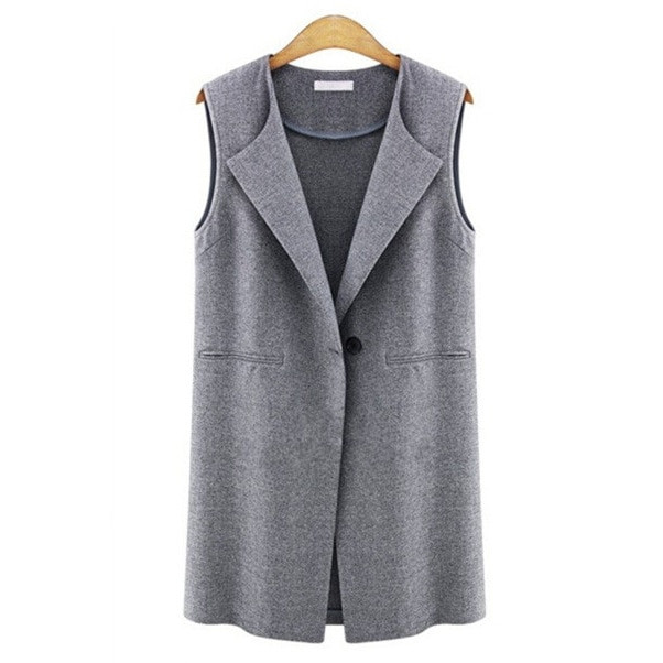 Gornja odjeća velikih veličina Kratki ženski prsluci Ženski proljetni prsluk Prsluk s otvorenim ovratnikom Ležerni kardigan Ljetni kaputi bez rukava