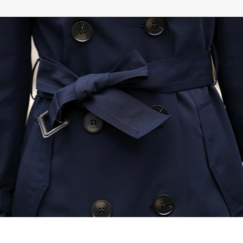 Ženski modni baloner Jesen Zima Ovratnik s dvostrukim kopčanjem Pojas Duga vjetrovka Uredska dama Elegantni uski kaput