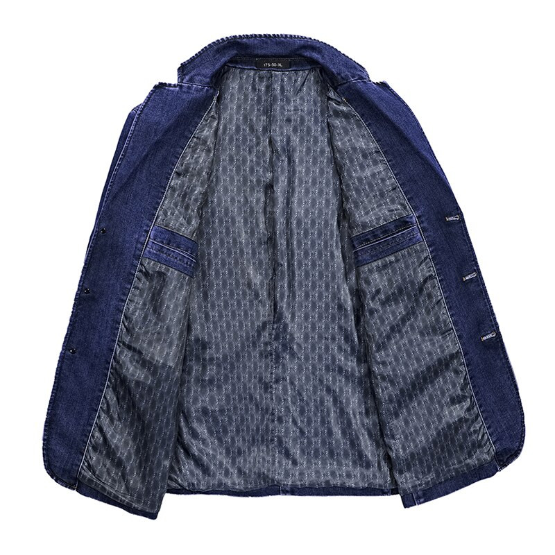 Ανδρικά τζιν μπουφάν πολλαπλών τσέπης Ανοιξιάτικα κοστούμια σακάκι Ανδρικά επαγγελματικά κοστούμια Cowboy Western Ανδρικό τζιν παλτό Μέγεθος L~4XL