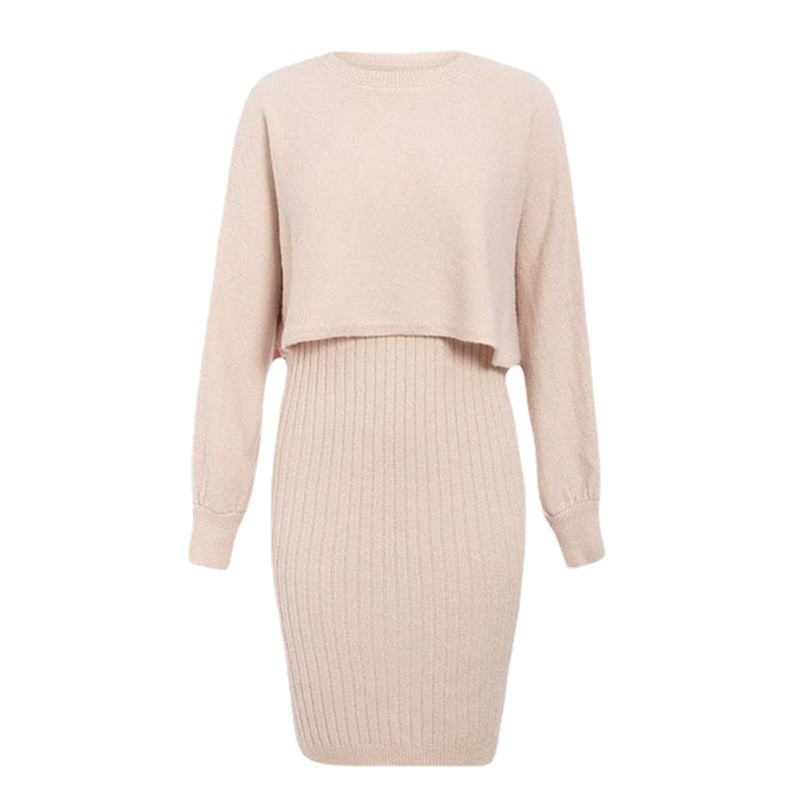 CCI 2022. Modni dvodijelni set ženskih džemper haljina, jesenska pletena, elegantna, tanka majica bez rukava, duge haljine za zabave WQ002S