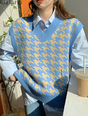 Rudens veste sieviešu rudens ziemas trikotāžas džemperis bez piedurknēm Korejas ikdienas sieviešu trikotāžas topi 2022. gadā jaunas Modis sieviešu vestes