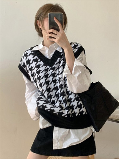 Rudens veste sieviešu rudens ziemas trikotāžas džemperis bez piedurknēm Korejas ikdienas sieviešu trikotāžas topi 2022. gadā jaunas Modis sieviešu vestes