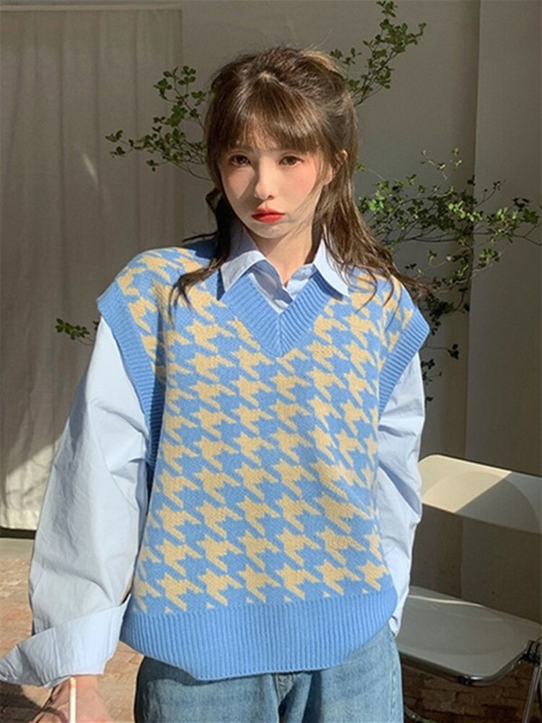 Rudens veste sieviešu rudens ziemas trikotāžas džemperis bez piedurknēm Korejas ikdienas sieviešu trikotāžas topi 2022. gadā jaunas Modis sieviešu vestes