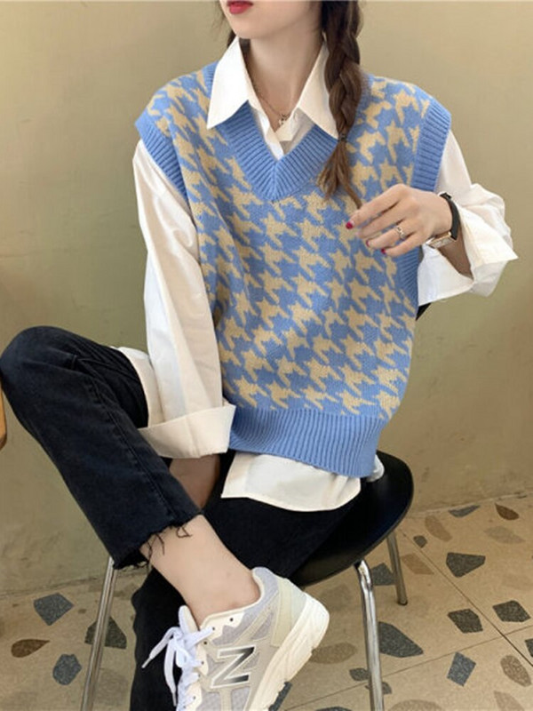 Rudens veste sieviešu rudens ziemas trikotāžas džemperis bez piedurknēm Korejas ikdienas sieviešu trikotāžas topi 2022. gadā jaunas Modis sieviešu vestes