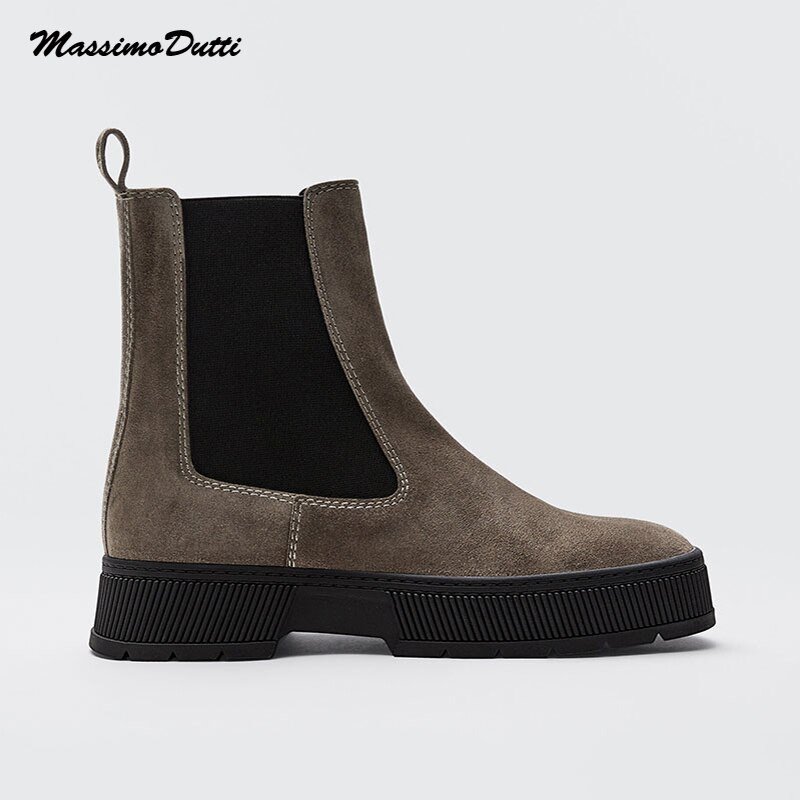 LEIMEICHEN Ziemas zābaki Sievietēm Anglija Stils Mode Vienkārša īsta āda zamšādas Chelsea apavi Sieviešu Botas Mujer apavi sievietēm