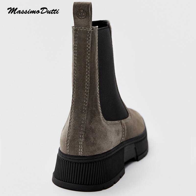 LEIMEICHEN Ziemas zābaki Sievietēm Anglija Stils Mode Vienkārša īsta āda zamšādas Chelsea apavi Sieviešu Botas Mujer apavi sievietēm