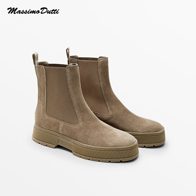 LEIMEICHEN Ziemas zābaki Sievietēm Anglija Stils Mode Vienkārša īsta āda zamšādas Chelsea apavi Sieviešu Botas Mujer apavi sievietēm