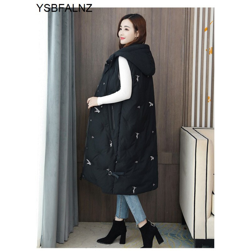 Jakas bez piedurknēm Sieviešu melna veste silti dūnu mēteļi sieviešu 5XL sieviešu apģērbi garās vestes ziema 2022 brīva jauna