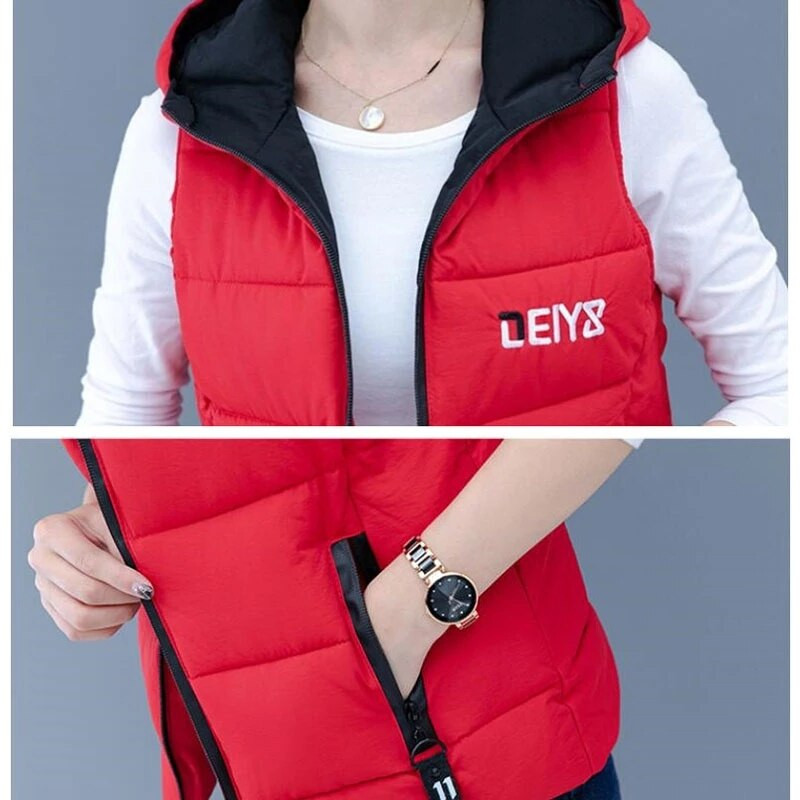 2022 Νέο φθινόπωρο, χειμερινό πουπουλένιο βαμβακερό γιλέκο Γυναικείο κοντό σακάκι Outerwear Fashion All-Match Αμάνικο γιλέκο Γυναικείο παλτό