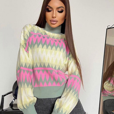 Γυναικείο πουλόβερ με λαιμόκοψη Γυναικεία πουλόβερ με μακρυμάνικο γυναικείο πουλόβερ 2022 Φθινόπωρο 2022 Νέα μόδα τοπ παντός αγώνα