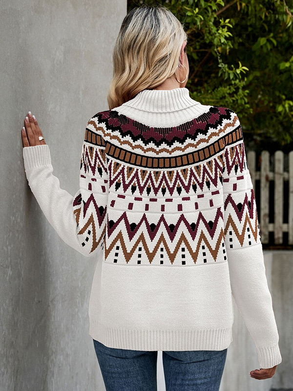 2022. gada rudens ziema, jauns vintage svītru džemperis ar augstu apkakli, trikotāžas džemperis, brīvdienu ballīte, sieviešu apģērbs ar garām piedurknēm.