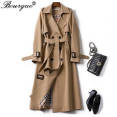 2022. gada garais mētelis sievietēm, divrindu, šaurs mētelis, modes Harajuku ielas apģērbs, sieviešu virsdrēbes, modes vējjaka