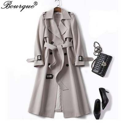 2022. gada garais mētelis sievietēm, divrindu, šaurs mētelis, modes Harajuku ielas apģērbs, sieviešu virsdrēbes, modes vējjaka