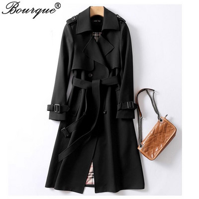 2022. gada garais mētelis sievietēm, divrindu, šaurs mētelis, modes Harajuku ielas apģērbs, sieviešu virsdrēbes, modes vējjaka