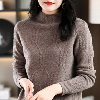 Πουλόβερ με ζιβάγκο Γυναικεία Ρούχα Χειμώνας 2022 Πουλόβερ από κασμίρ 100% πλεκτό πουλόβερ από μαλλί Merino Κορεατικά μπλουζάκια πουλόβερ y2k