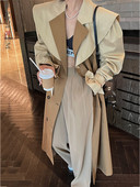 LANMREM Trenčs Sieviešu 2022. gada rudens mētelis, jauna šuvju krāsa, robaina, brīva modes gara vējjaka, sieviešu ielas apģērbs 2R7821