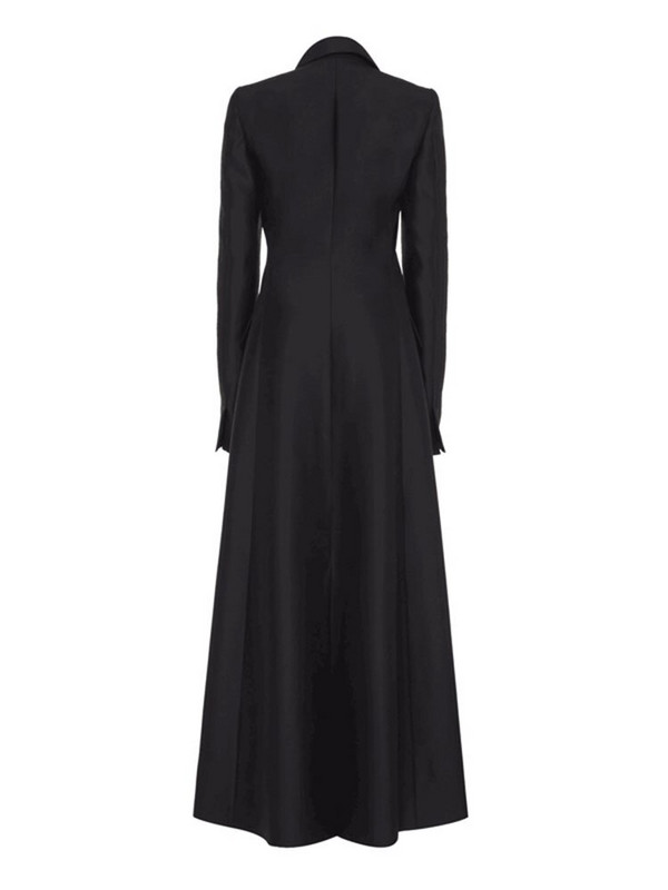 [LGRQ] Ženski trenč kaput, novi jednobojni kaput s dugim rukavima, širokim urezima i visokim strukom, vjetrovka Fashion Tide Jesen 2022. 19J332