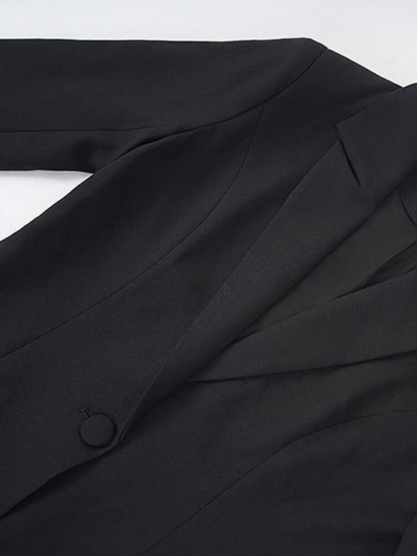 [LGRQ] Ženski trenč kaput, novi jednobojni kaput s dugim rukavima, širokim urezima i visokim strukom, vjetrovka Fashion Tide Jesen 2022. 19J332