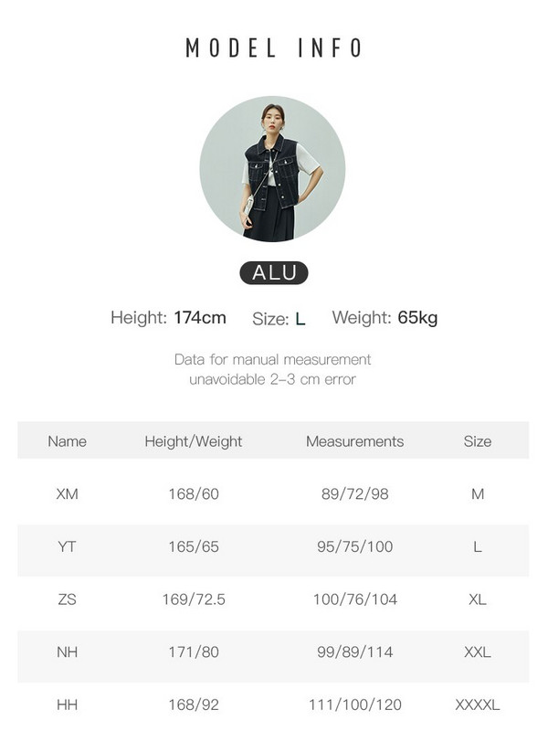 DUSHU Ženski traper prsluk s neobrađenim rubovima, novi, šik stil, tanak, unikatan, ležeran, ulični stil, cool djevojke, posebni ženski prsluci