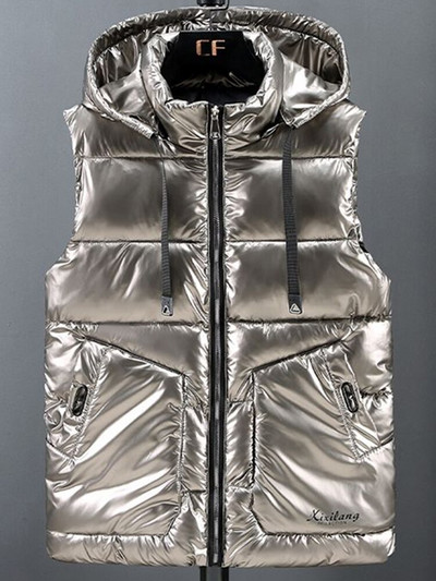 Kokvilnas dūnu veste sieviešu rudens ziemas spīdīga virsdrēbes veste veste ar kapuci Modes skaista vēja necaurlaidīga veste