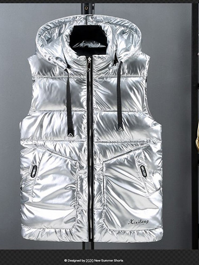 Kokvilnas dūnu veste sieviešu rudens ziemas spīdīga virsdrēbes veste veste ar kapuci Modes skaista vēja necaurlaidīga veste