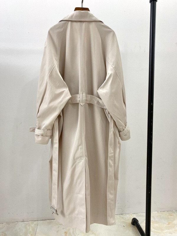 Ženski trenč kaput srednje dužine Elegantna klasična opuštena ženska vjetrovka s logotipom s jednostrukim otvorom Gornja odjeća s razdvojenim leđima i pojasom