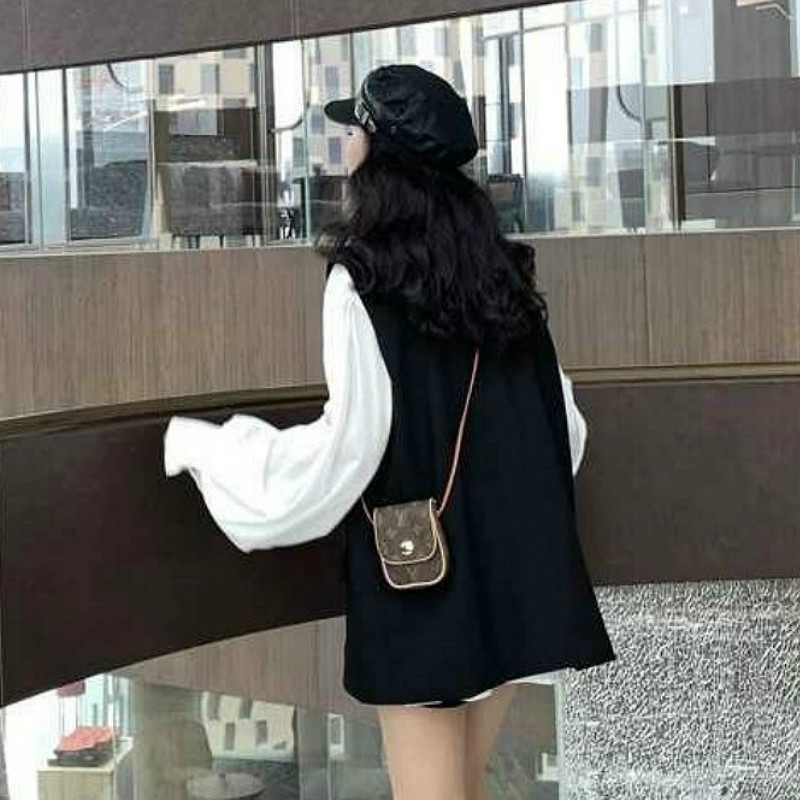 Ženski prsluci u korejskom stilu Studenti Bez rukava Tanki Raznobojni Ženski široki kauzalni jednobojni jednokopčani jednobojni gornja odjeća s V-izrezom Trendy Ins