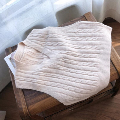 2020 Jesen Zima Ženski pleteni pulover bez rukava Ženski prsluk Ženski pulover s V-izrezom Jednobojni Pull Femme JW9767