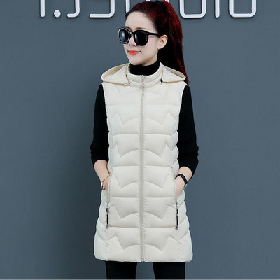 Liela izmēra 4XL Veste Sieviešu Mētelis Jauns 2022 Vestes Sieviešu jaka Gara Slim Bieza Silta Bez Piedurknēm Sieviešu veste Melna Mode