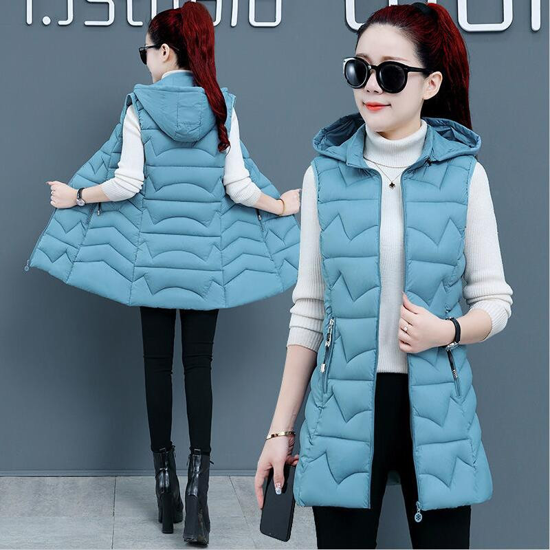 Liela izmēra 4XL Veste Sieviešu Mētelis Jauns 2022 Vestes Sieviešu jaka Gara Slim Bieza Silta Bez Piedurknēm Sieviešu veste Melna Mode