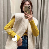 Ženski prsluk bez rukava od mješavine vune - ženski prsluk jednostavnog stila s okruglim izrezom