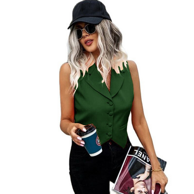 Ljetno žensko odijelo Prsluk Modni ležerni narančasti prsluk Jakna bez rukava Dame Prsluk Odjeća traf