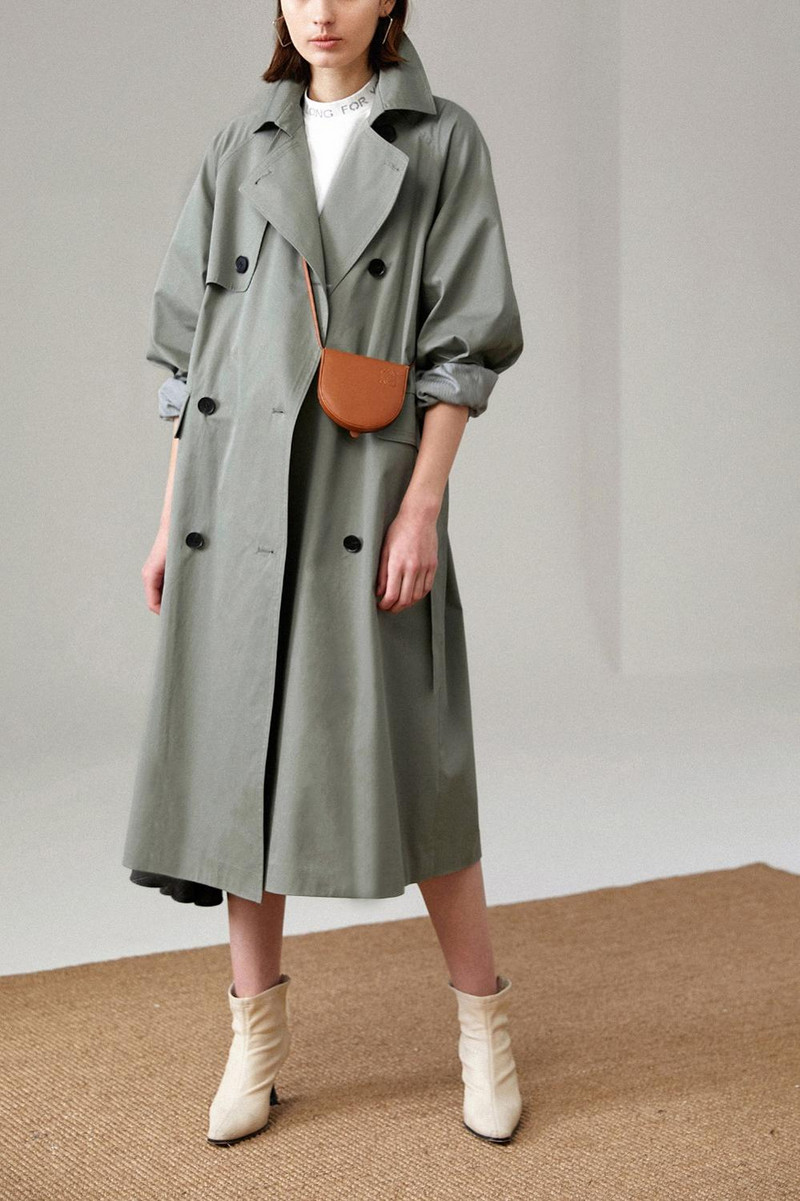 Korejas skrejceļa dizainers 2022 Rudens/Rudens Regulējams viduklis Kabatas Maxi Long Trench mētelis ar jostu Chic sieviešu vējjaka Classic