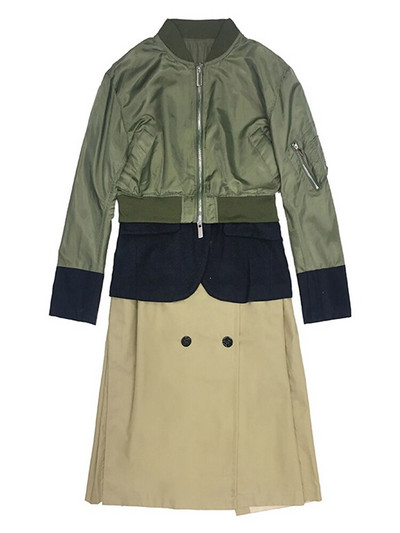 TWOTWINSTYLE Hit Color ikdienas vējjaka sievietēm bruņurupucis ar garām piedurknēm raibs mētelis Modes jauns apģērbs 2020. gada stilā