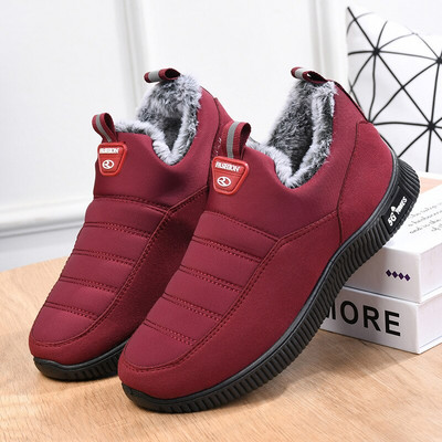 Jauni Sniega zābaki Sieviešu Kurpes Siltas Plīša Kažokādas Puszābaki 2022 Ziemas Sieviešu Slip On Plakanas Ikdienas Kurpes Ūdensnecaurlaidīgas Sieviešu Apavi
