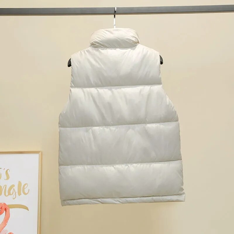 Ženski donji pamučni kaput prsluk 2021. Nova korejska verzija Široka vanjska odjeća Prsluk s stojećim ovratnikom bez rukava Ženska jakna