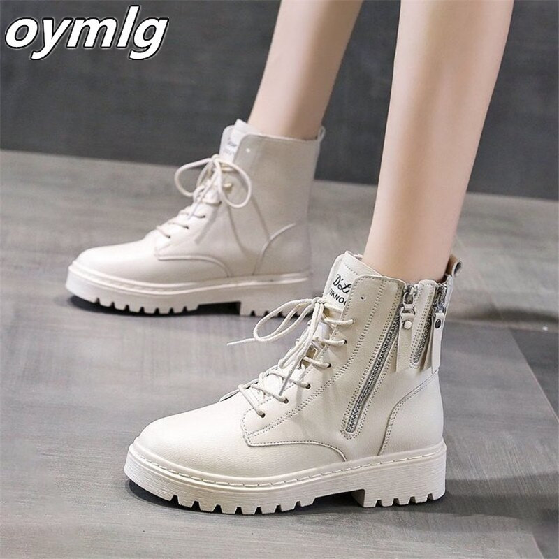 2020 Sieviešu Augstas kvalitātes āda Mode Sieviešu Neslīdoši nodilumizturīgi Šņorējami sānu rāvējslēdzēji Zābaki Rudens Ziemas Sieviešu puszābaki