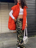 Icclek 2022 új női kabát Parka Veste kabát narancssárga ujjatlan kabát női tavaszi téli párnázott mellény női mellény