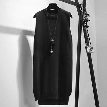 Πλεκτό πουλόβερ φθινοπώρου 2022 Φόρεμα με γυναικείο γιλέκο Γυναικείο μακρύ γιλέκο Γυναικείο πουλόβερ Γυναικεία πανωφόρια με λαιμόκοψη