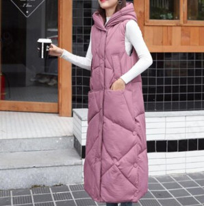 Zimska ženska prsluk jakna Produljena debela jakna za održavanje topline Student Lady Jednobojna široka ležerna odjeća 2021 #G2