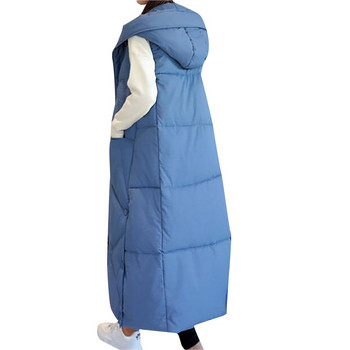 Χειμερινό γυναικείο γιλέκο μπουφάν μακρύτερο παχύ Keep Warm Down Παλτό Φοιτητικό Γυναικείο Μονόχρωμο Χαλαρό Casual Πανωφόρι Ρούχα 2021 #G2