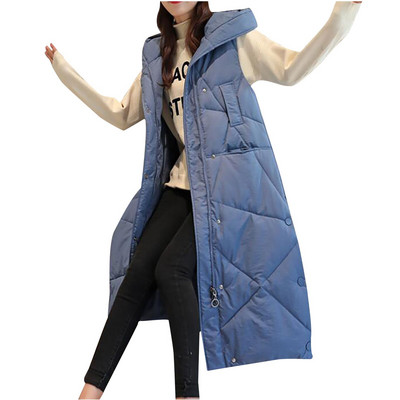 Zimska ženska prsluk jakna Produljena debela jakna za održavanje topline Student Lady Jednobojna široka ležerna odjeća 2021 #G2