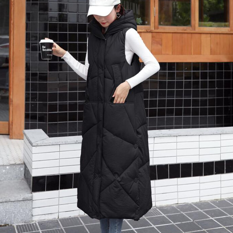 Zimska ženska prsluk jakna Produljena debela jakna za održavanje topline Student Lady Jednobojna široka ležerna odjeća 2021 #G2